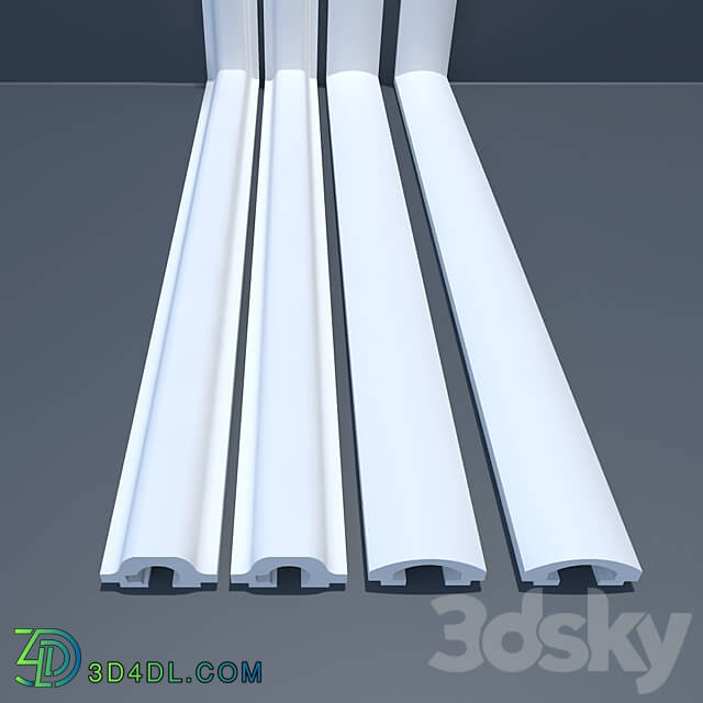 Decorative plaster - Recessed ceiling moldings for LED lighting Tesori KD 112_ 113_ 119_ 120