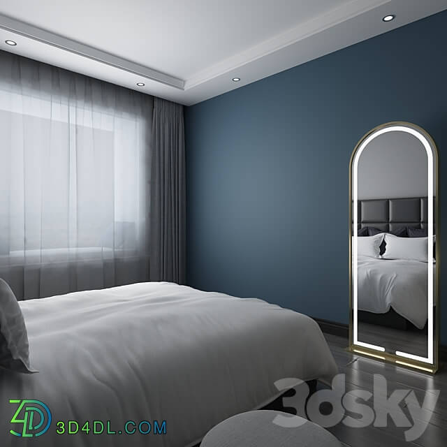 Floor mirror in brass frame LN003F from Apika 3D Models 3DSKY
