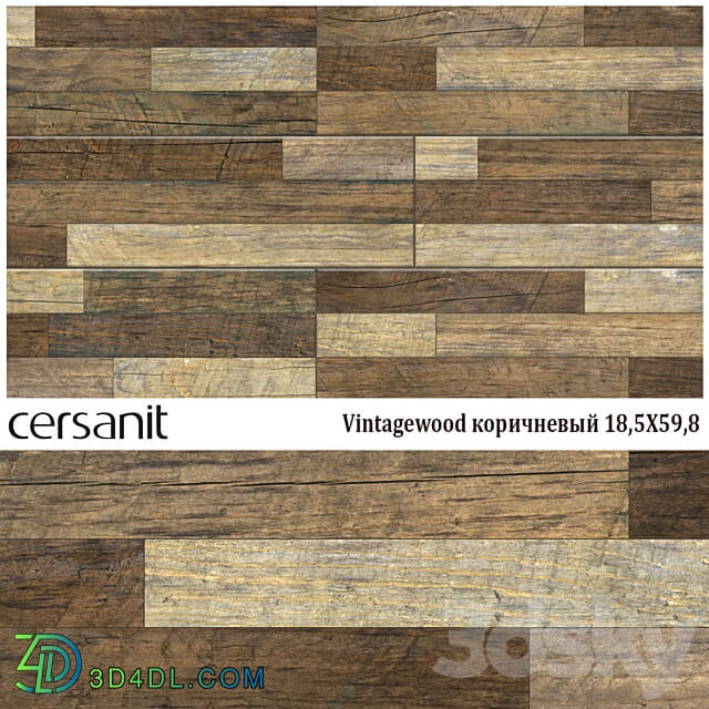 Floor coverings - Cersanit Vintagewood brown 18_5X59_8 А15932
