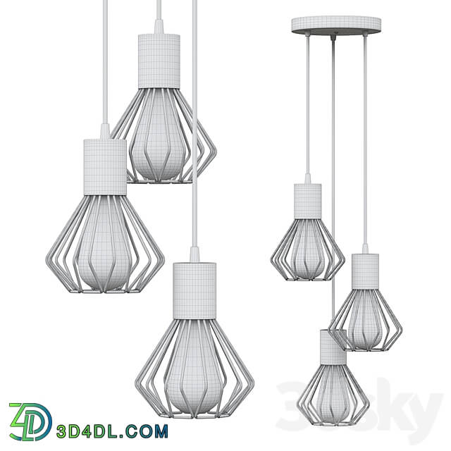 Pendant light - Loft loft MSK Electric Diadem suspended for three shades with a bronze socket NL 2215-3R BK _ BN