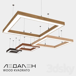 Wooden luminaire WOOD KVADRATO LEDALEN Pendant light 3D Models 3DSKY 