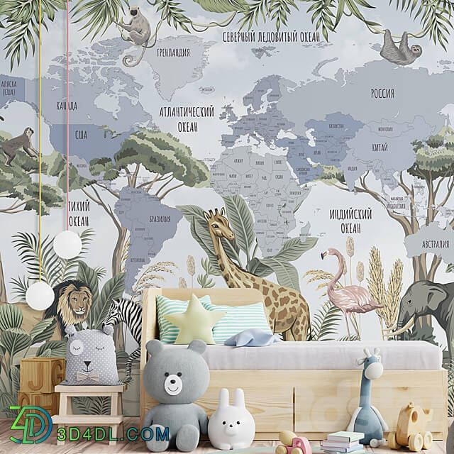 Wall covering - Designer wallpaper TRAVEL KIDS pack1