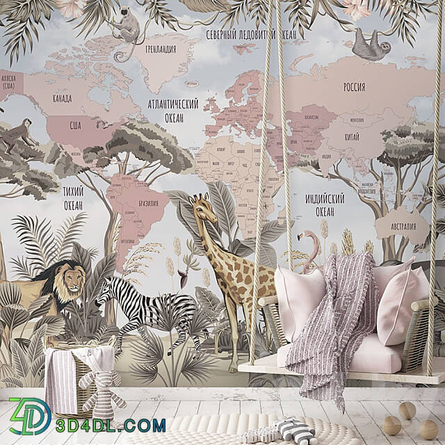 Wall covering - Designer wallpaper TRAVEL KIDS pack1