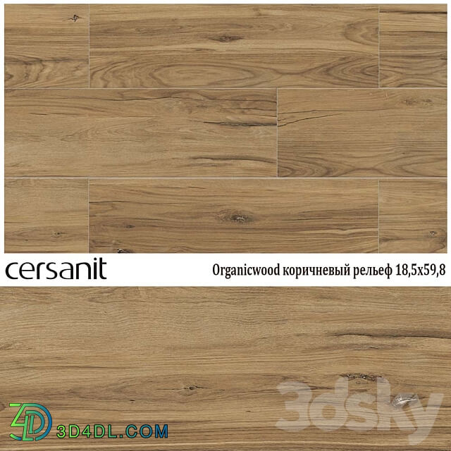 Cersanit Organicwood brown relief 18 5x59 8 А15928 3D Models 3DSKY