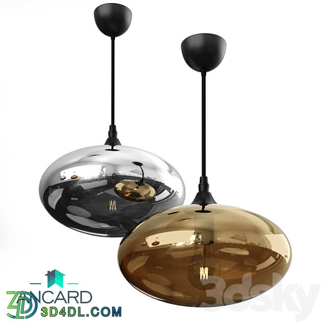 Pendant light - Pendant lamp amber_ chrome-plated from Ancard