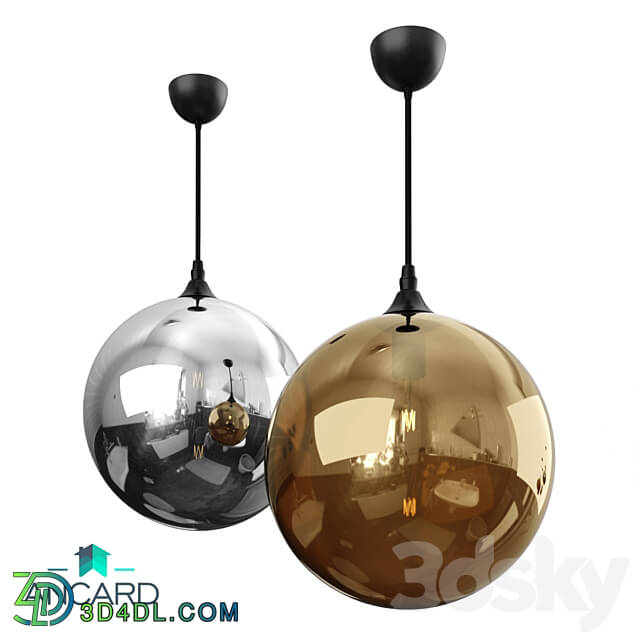 Pendant light - Pendant lamp amber_ chrome-plated from Ancard