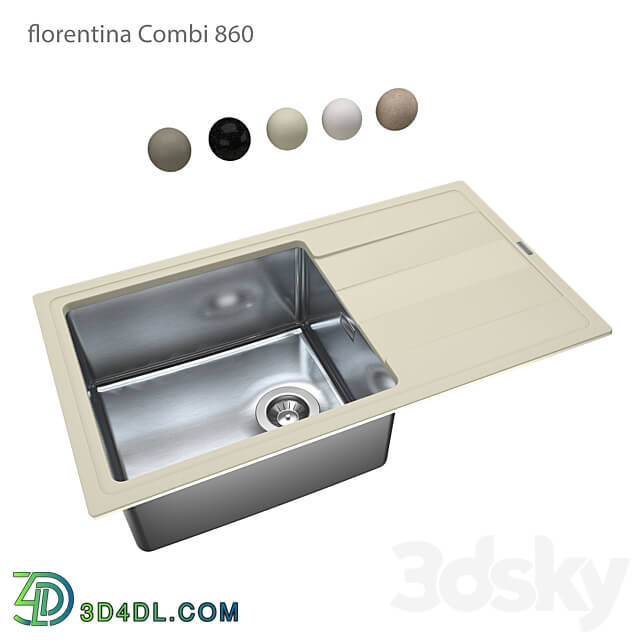 Kitchen sink florentina Combi 860 OM 3D Models 3DSKY