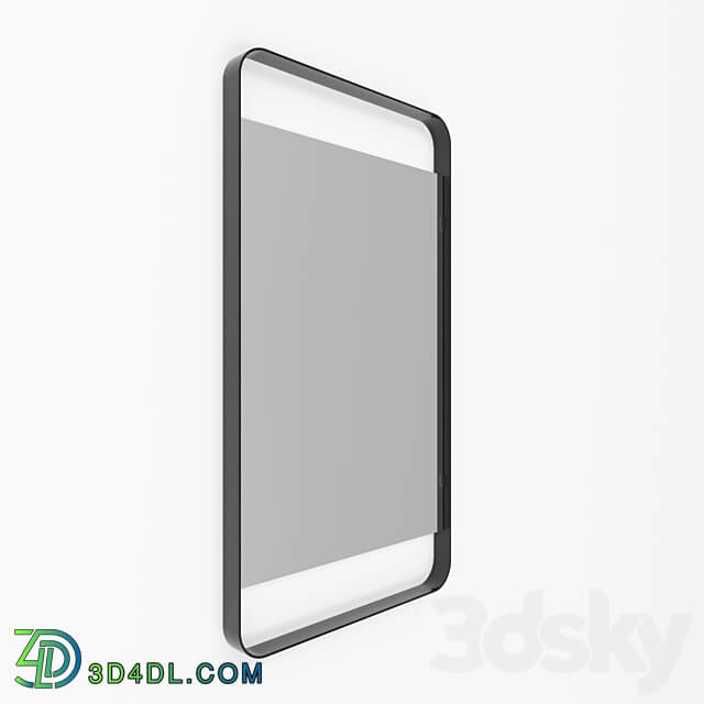 Mirror - Rectangular mirror in a thin metal frame Iron