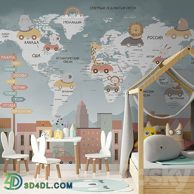 Designer wallpaper TRAVEL KIDS pack 2 3D Models 3DSKY