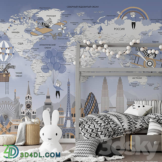 Designer wallpaper TRAVEL KIDS pack 2 3D Models 3DSKY