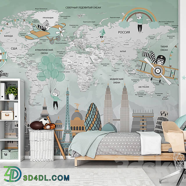 Designer wallpaper TRAVEL KIDS pack 2 3D Models 3DSKY