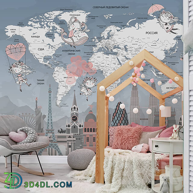 Designer wallpaper TRAVEL KIDS pack 2 3D Models 3DSKY