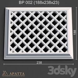 Decorative plaster - Plaster ventilation grill 002 