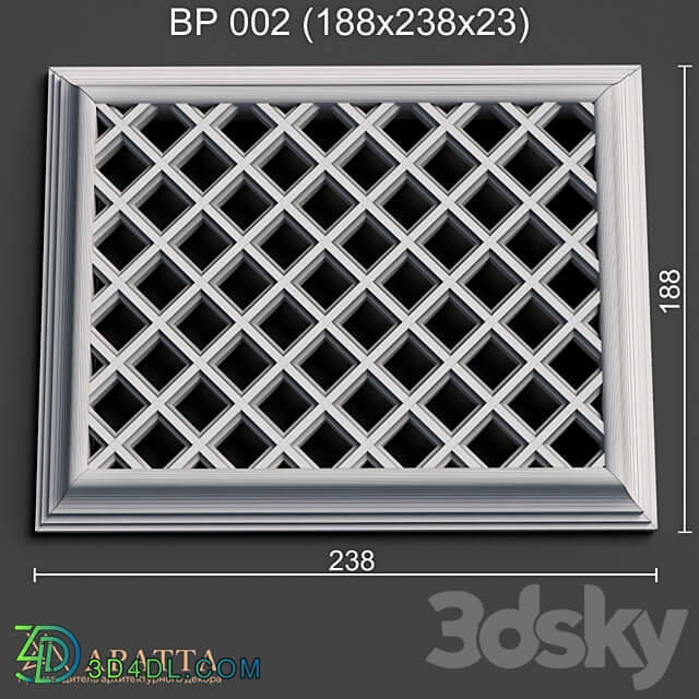 Decorative plaster - Plaster ventilation grill 002