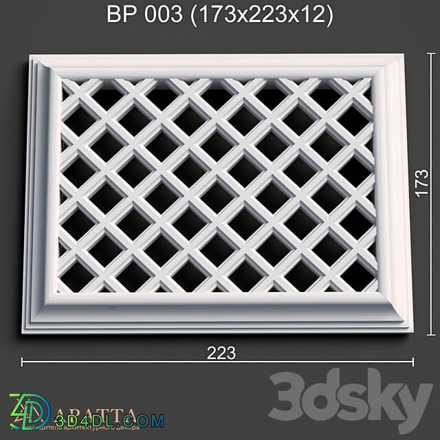 Decorative plaster - Plaster ventilation grill 003