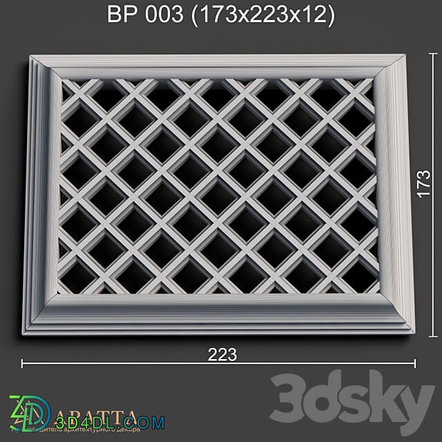 Decorative plaster - Plaster ventilation grill 003
