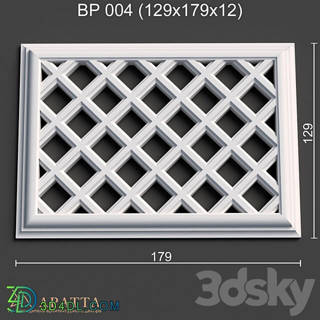 Decorative plaster - Plaster ventilation grill 004