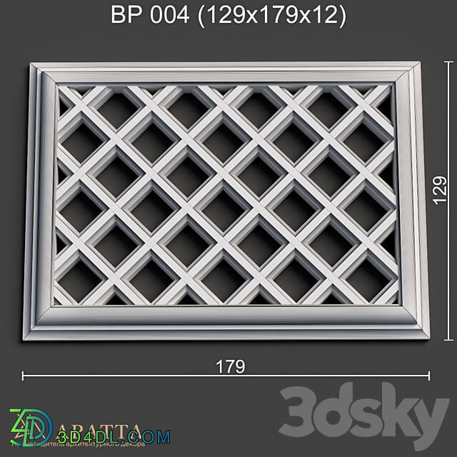 Decorative plaster - Plaster ventilation grill 004