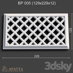 Decorative plaster - Plaster ventilation grill 005 