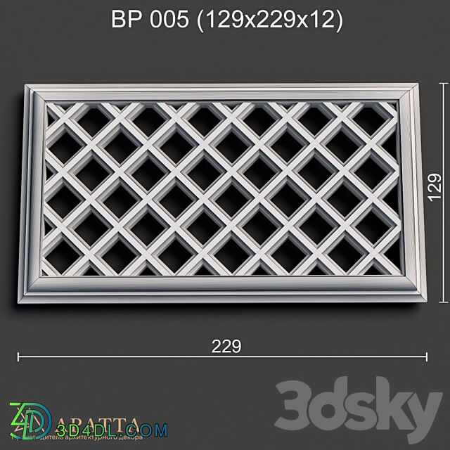 Decorative plaster - Plaster ventilation grill 005
