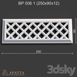 Plaster ventilation grill 006 1 250x90x12 3D Models 3DSKY 