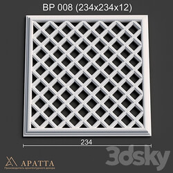 Ventilation plaster grill BP 008 234x234x12 3D Models 3DSKY 
