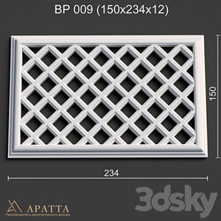 Decorative plaster - Ventilation plaster grill BP 009 _150x234x12_ 