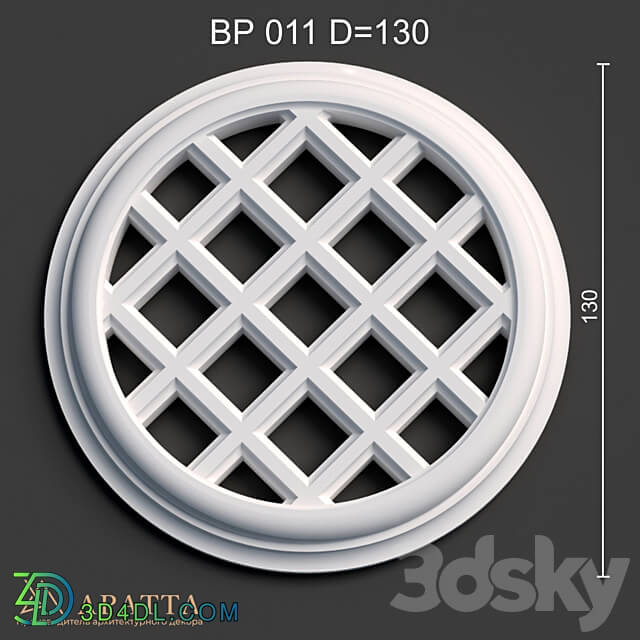 Decorative plaster - Plaster ventilation grill BP 011 D _ 130