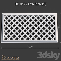 Ventilation plaster grill BP 012 179x329x12 3D Models 3DSKY 