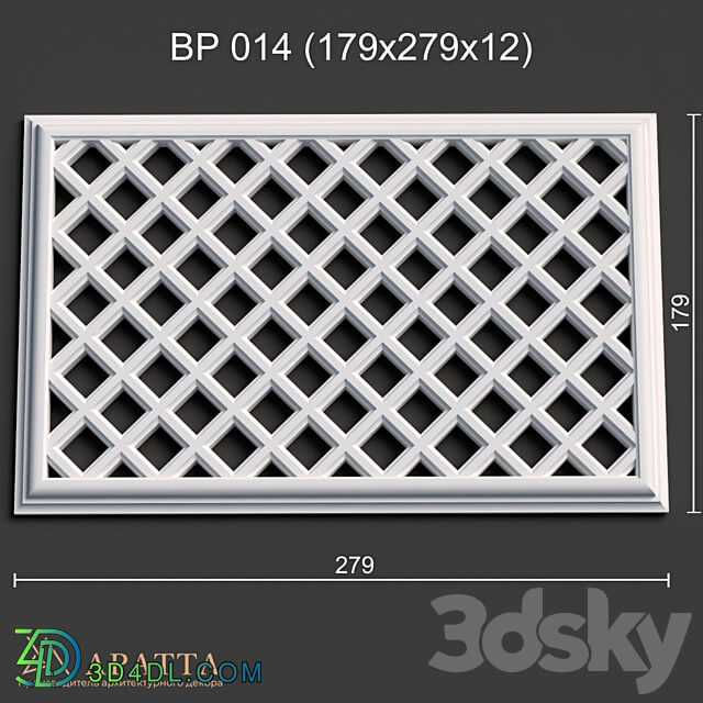 Decorative plaster - Ventilation plaster grill BP 014 _179x279x12_