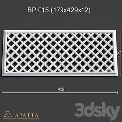 Decorative plaster - Ventilation plaster grill BP 015 _179x429x12_ 