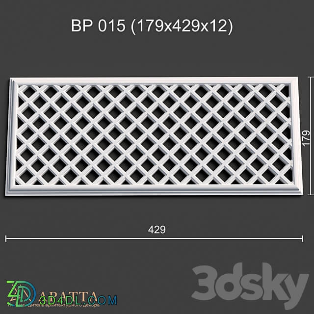 Decorative plaster - Ventilation plaster grill BP 015 _179x429x12_