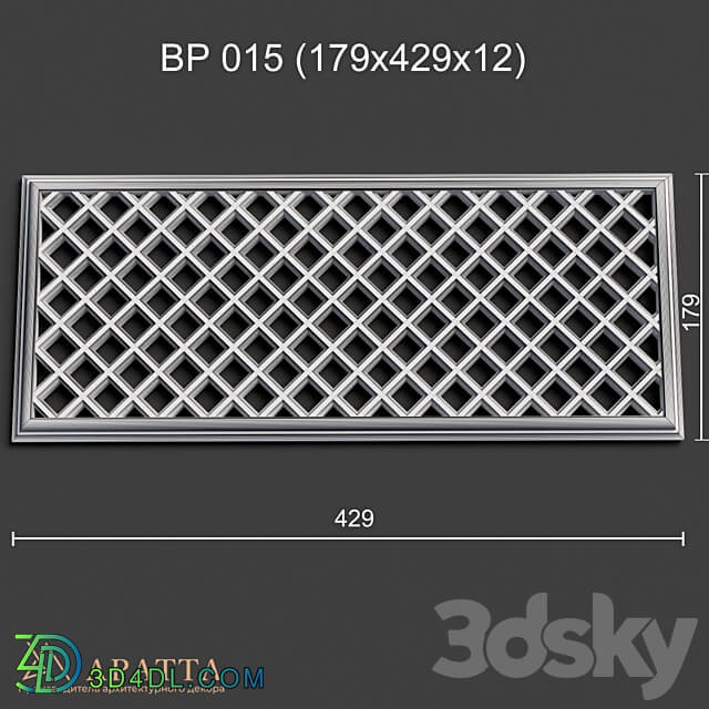 Decorative plaster - Ventilation plaster grill BP 015 _179x429x12_