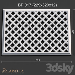 Decorative plaster - Ventilation plaster grill BP 017 _229x329x12_ 
