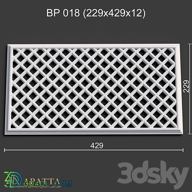 Decorative plaster - Ventilation plaster grill VR _229x429x12_