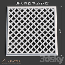 Ventilation plaster grill BP 019 279x279x12 3D Models 3DSKY 