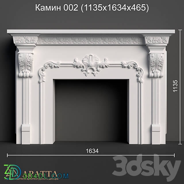 Fireplace 002 1135x1634x465 3D Models 3DSKY