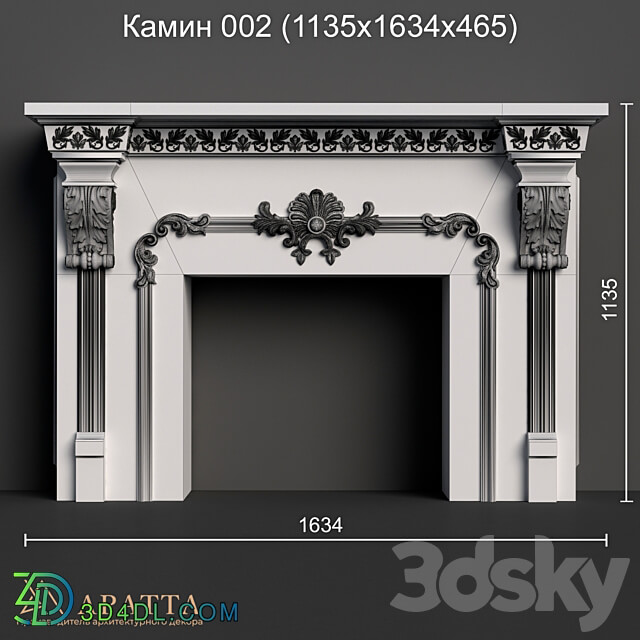 Fireplace 002 1135x1634x465 3D Models 3DSKY