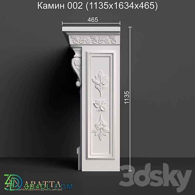 Fireplace 002 1135x1634x465 3D Models 3DSKY