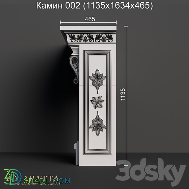 Fireplace 002 1135x1634x465 3D Models 3DSKY