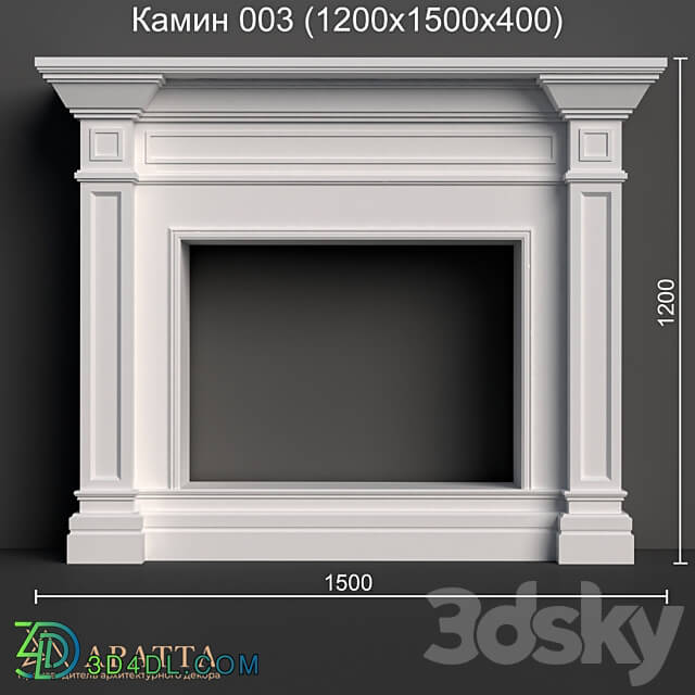 Fireplace 003 1200x1500x400 3D Models 3DSKY