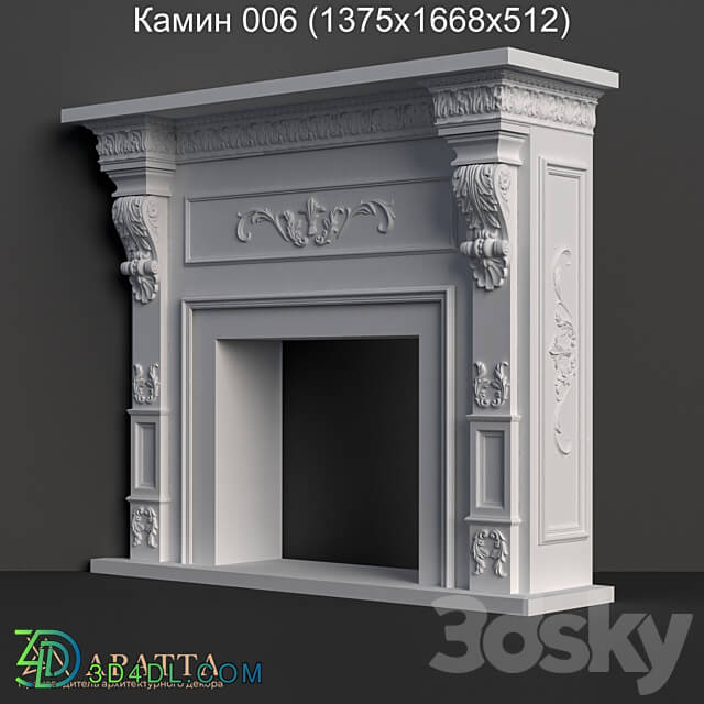 Fireplace 006 1375x1668x512 3D Models 3DSKY