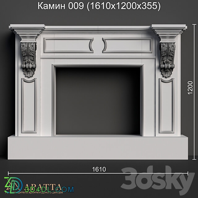 Fireplace 009 1610x1200x355 3D Models