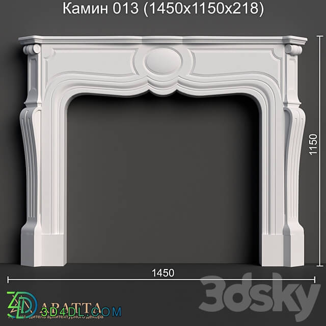 Decorative plaster - Fireplace 013 _1450x1150x218_