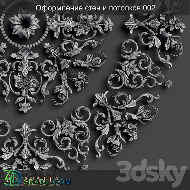 Wall and ceiling decoration 002 3D Models 3DSKY