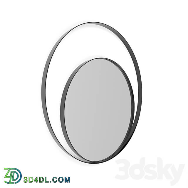 Round mirror in metal frame Iron Ring 3D Models 3DSKY