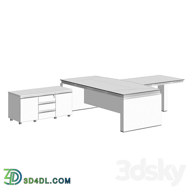Om Rounded writing desk Briefing radius Movable attachment 3D Models 3DSKY