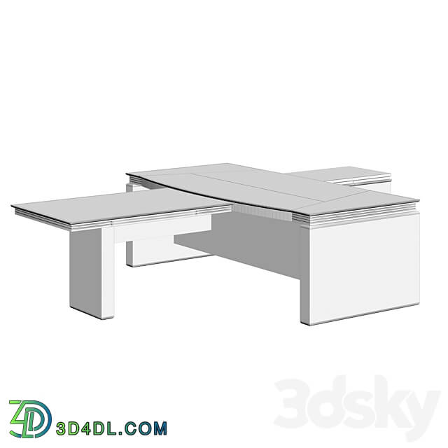 Om Rounded writing desk Briefing radius Movable attachment 3D Models 3DSKY