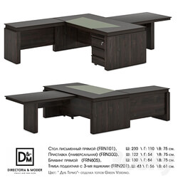 Office furniture - Om Straight table_ Attachment_ Straight briefing_ Movable curbstone with 3 drawers 