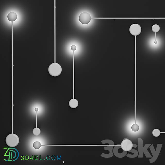 LED wall lamp sconce IT Dots from Integrator 3D Models 3DSKY